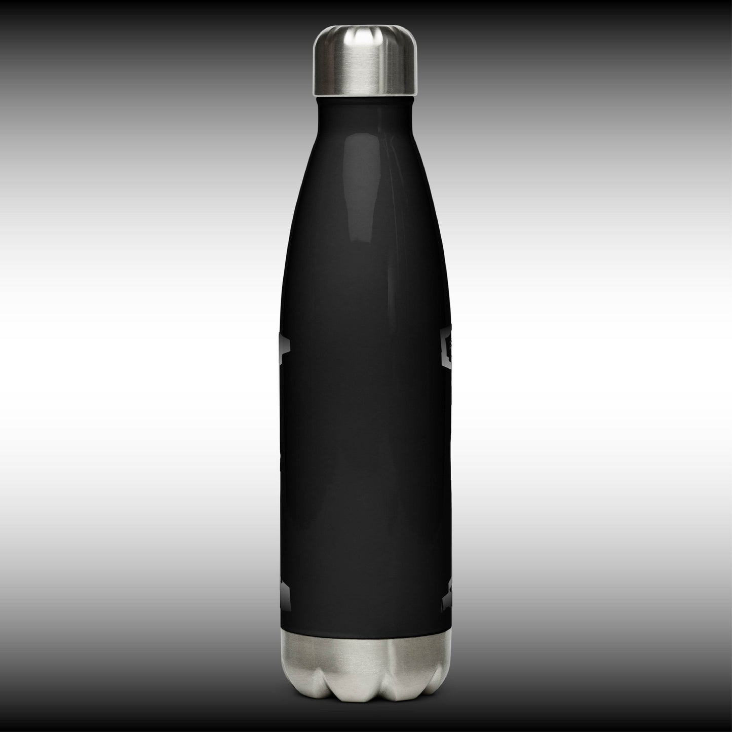 Mr. Mindbender "M" Icon - 17 oz. Black Stainless Steel Water Bottle