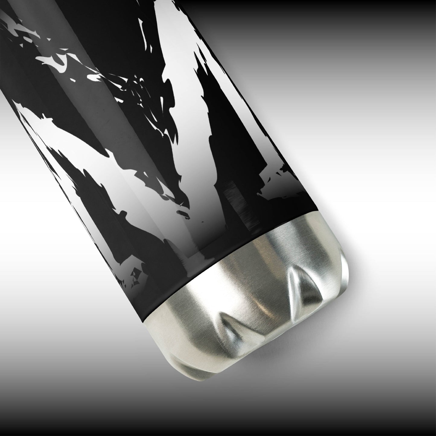 Mr. Mindbender "M" Icon - 17 oz. Black Stainless Steel Water Bottle