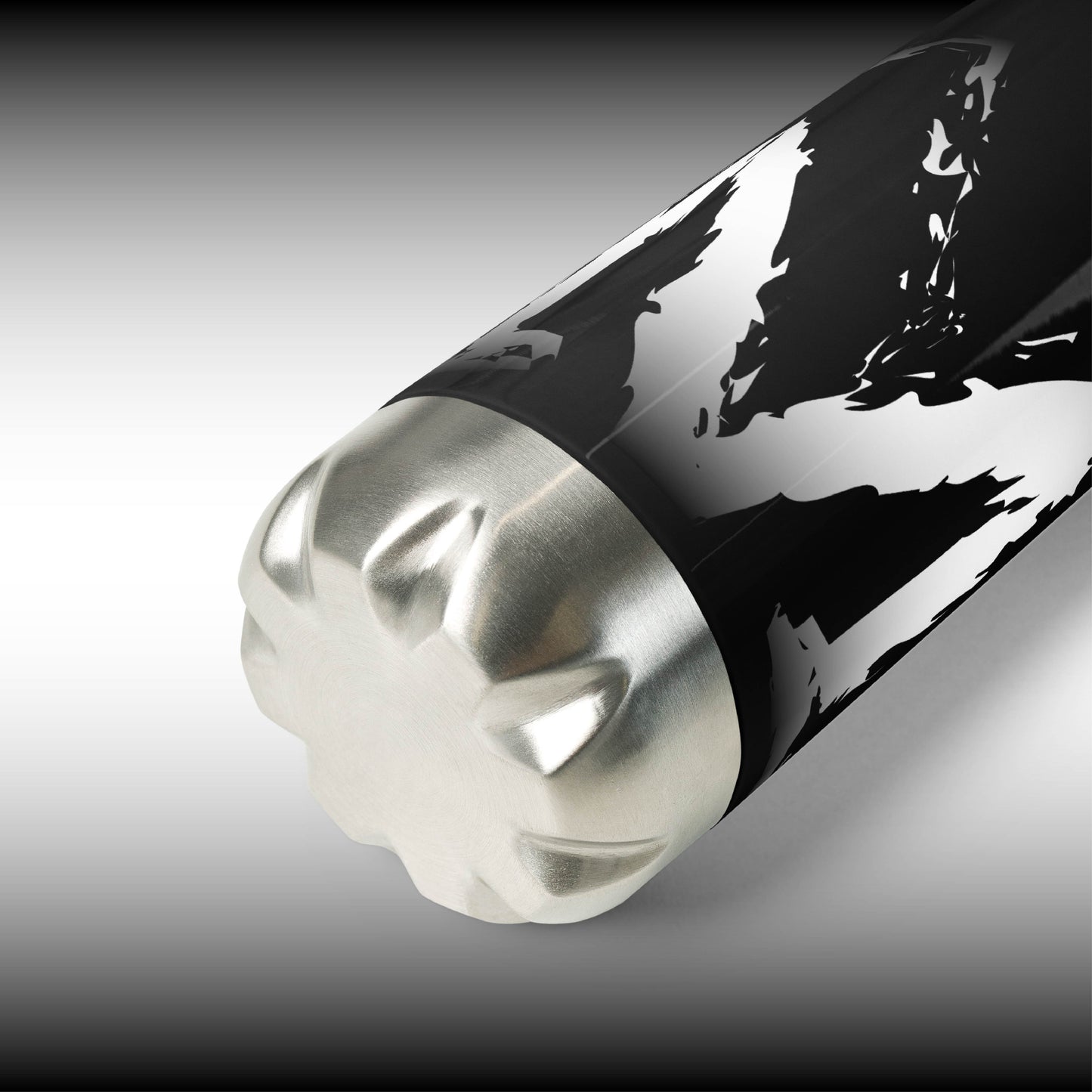 Mr. Mindbender "M" Icon - 17 oz. Black Stainless Steel Water Bottle